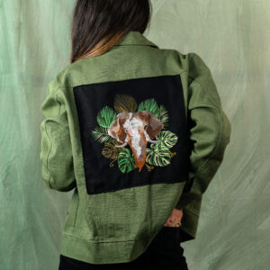 Veste Kaki - Broderie Éléphant