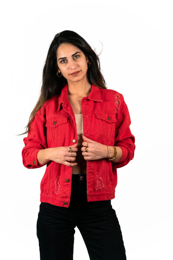 Veste Goya Jean Rouge - Broderie Tigre