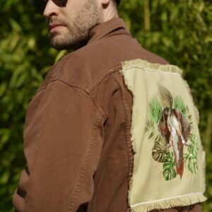 Veste Jean Marron - Broderie Éléphant