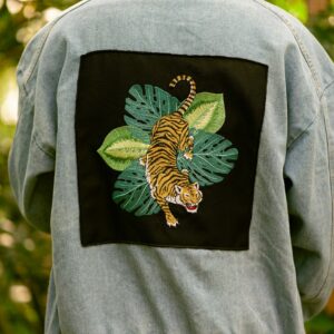Veste Jean Bleu - Broderie Tigre