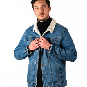 Veste Vogan Jean Bleu (Col Fausse Laine) - Broderie Tigre