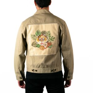 Veste Wari Jean Beige - Broderie Tigre