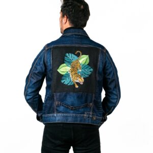 Veste Azari Jean Bleu Marine - Broderie Tigre