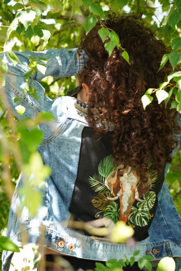 Veste Mosaïca Jean Bleu - Broderie Eléphant