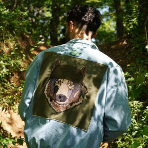 Veste Stano Jean Bleu - Broderie Loup