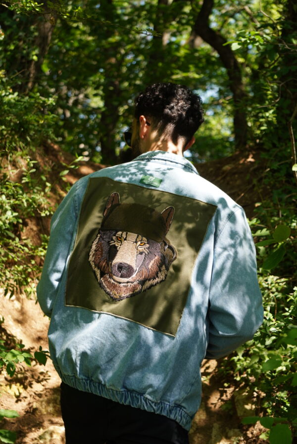 Veste Stano Jean Bleu - Broderie Loup