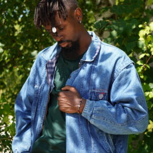 Veste Akama Jean Bleu Réversible - Broderie Loup