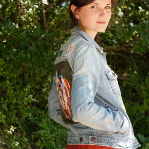 Veste Ama Jean Bleu - Broderie Chimpanzé
