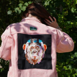 Veste Nita Jean Rose - Broderie Chimpanzé