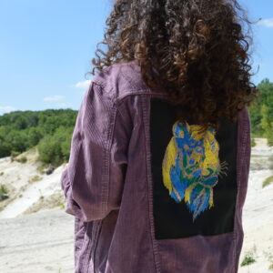 Veste Oedis Velours Violet - Broderie Panthère