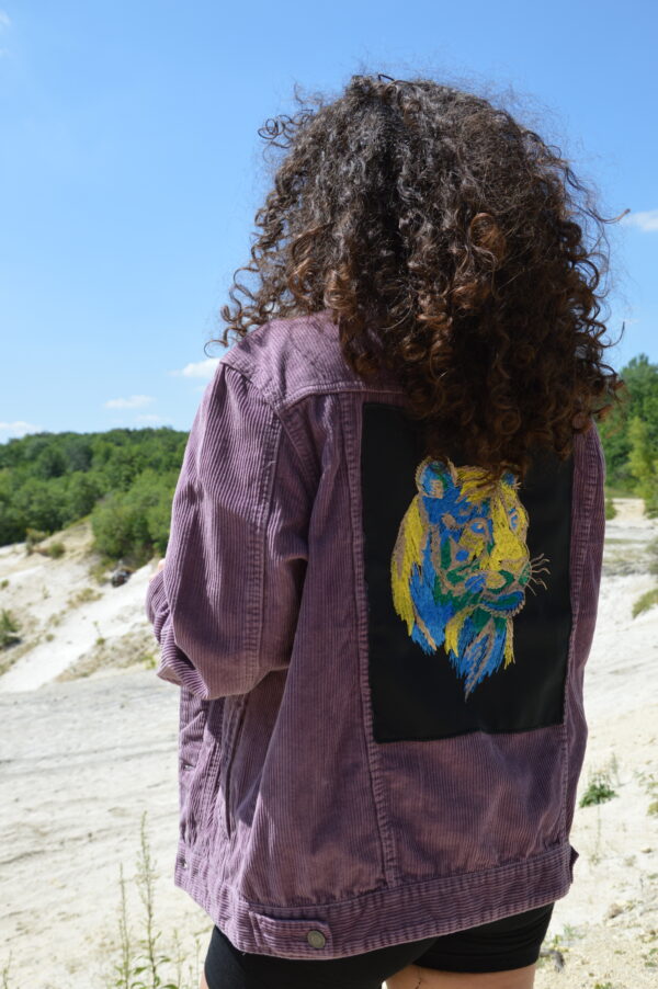 Veste Oedis Velours Violet - Broderie Panthère