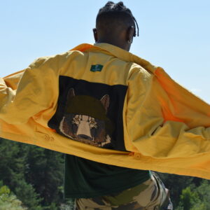 Veste Napas Jaune- Broderie Loup