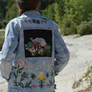 Veste Brodée La Belle Vie Jean Bleu - Broderie Tortue