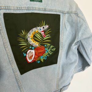 Veste Gozo Jean Bleu - Broderie Serpent