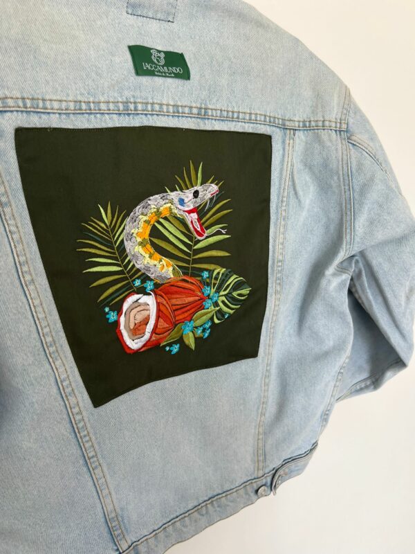 Veste Gozo Jean Bleu - Broderie Serpent