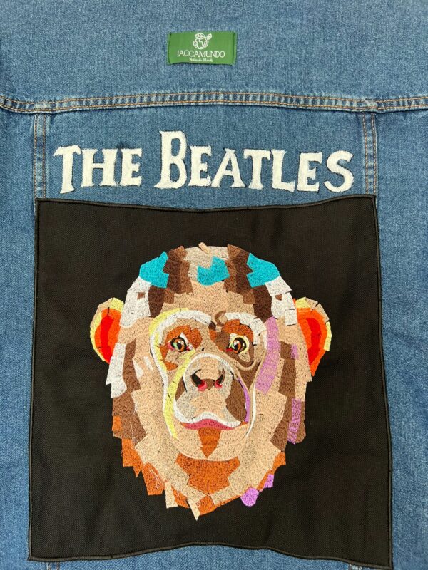Veste Jean Bleu The Beatles - Broderie Chimpanzé