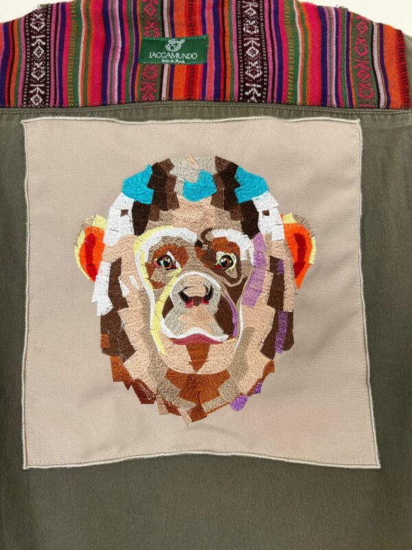 Veste La Paz Motifs Péruviens - Broderie Chimpanzé