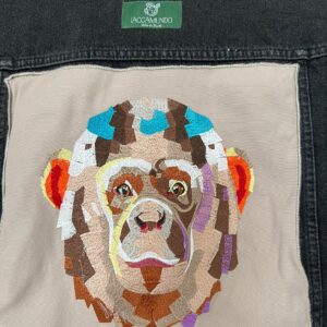 Veste Tékoa Jean Noir - Broderie Chimpanzé