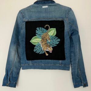 Veste Tiya Jean Bleu - Broderie Tigre