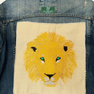 Veste Napata Jean Bleu  - Broderie Lion