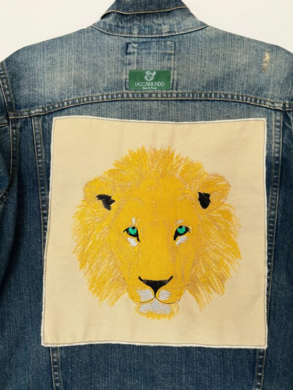Veste Napata Jean Bleu  - Broderie Lion