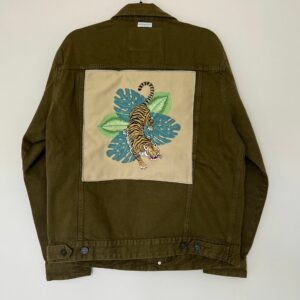 Veste Tamà Jean Kaki  - Broderie Tigre