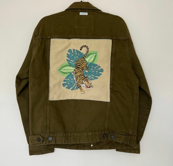 Veste Tamà Jean Kaki  - Broderie Tigre