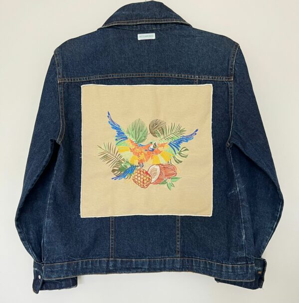 Veste Pajo Jean Bleu Marine - Broderie Perroquet