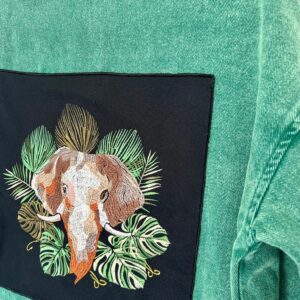 Veste Séquoia Jean Vert - Broderie Eléphant