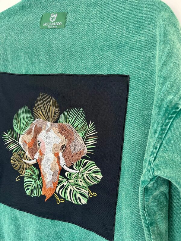 Veste Séquoia Jean Vert - Broderie Eléphant
