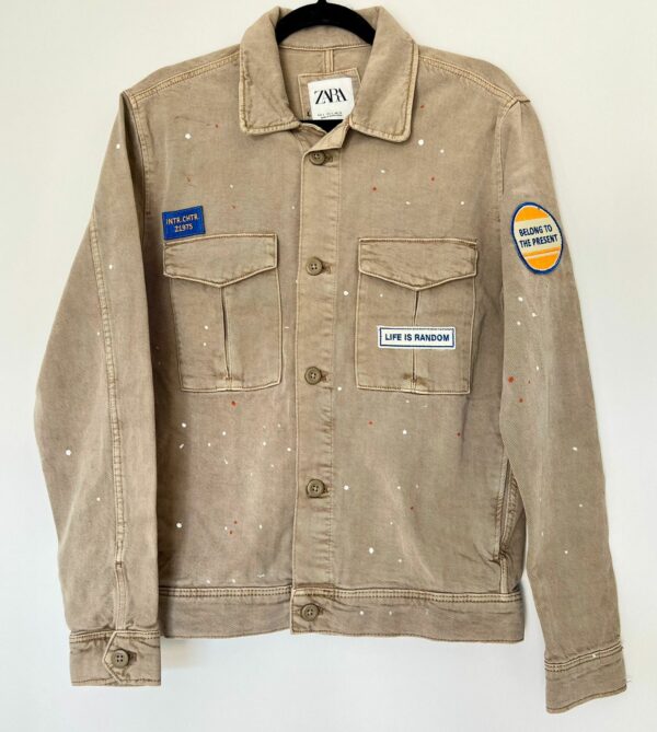 Veste Nomad Jean Beige - Broderie Serpent